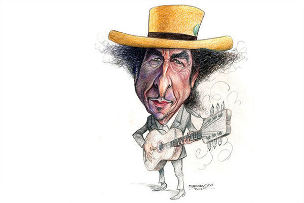 کاریکاتور؛ اعطای جایزه نوبل ادبیات به یک موسیقیدان