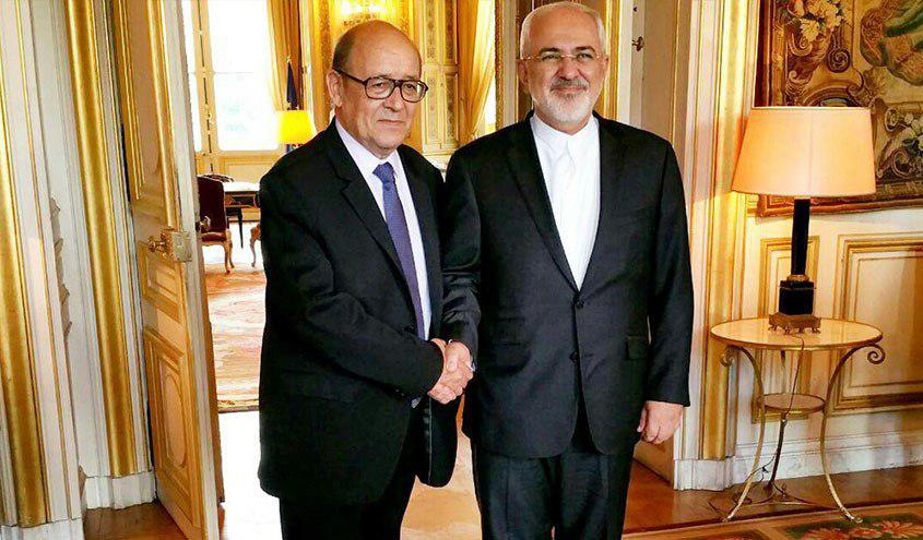 ظریف و وزیر امور خارجه فرانسه