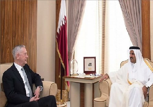 گفت‌وگوی امیر قطر و جیمز ماتیس