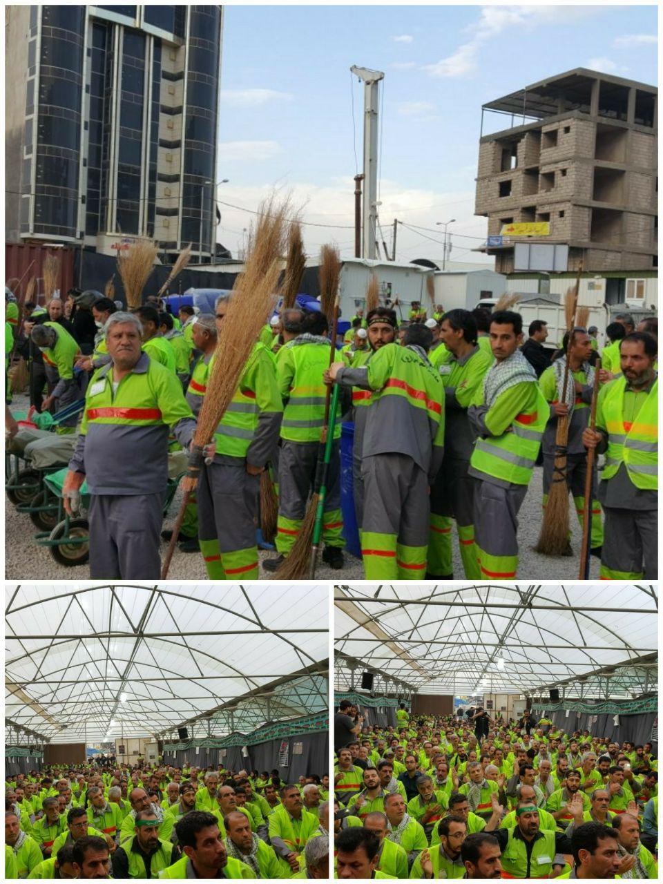 پاکبانان ایرانی به کمک شهرداری کربلا آمده‌اند/عکس