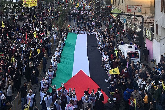 راهپیمایی اعتراض آمیز مدافعان حریم قدس در بیروت