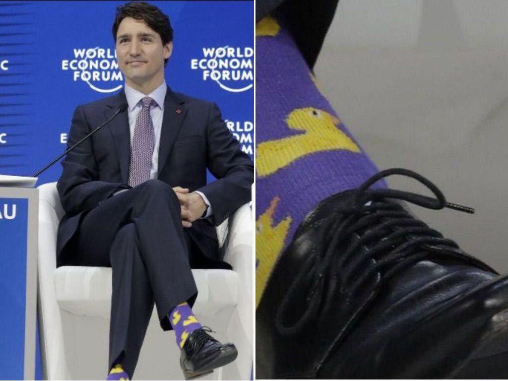 جوراب‌های حاشیه‌ساز نخست‌وزیر کانادا/عکس