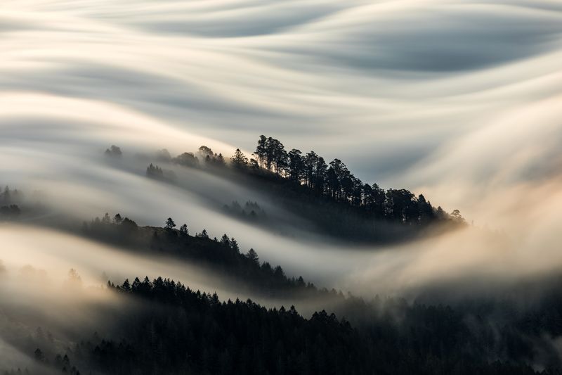 حرکت ابر‌ها در کالیفرنیا (عکس)