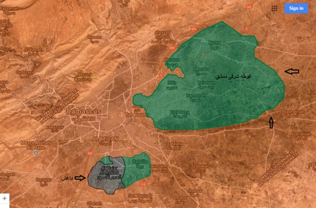 پیشروی ارتش سوریه در شرق و جنوب شرق غوطه