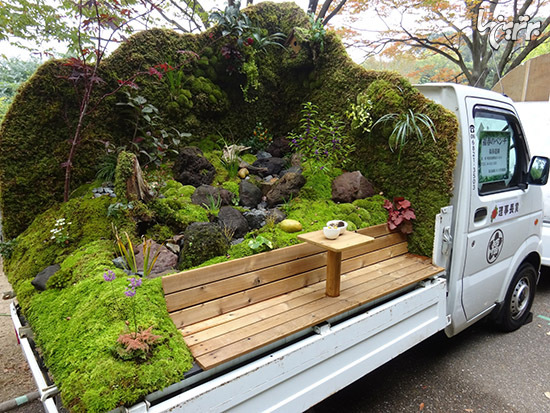 طراحی باغ پشت کامیون‌های ژاپنی