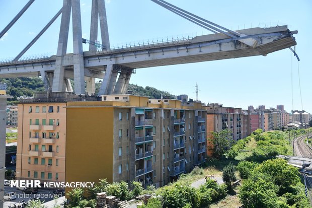 تلفات حادثه فروریختن پل در ایتالیا به ۴۱ کشته افزایش یافت