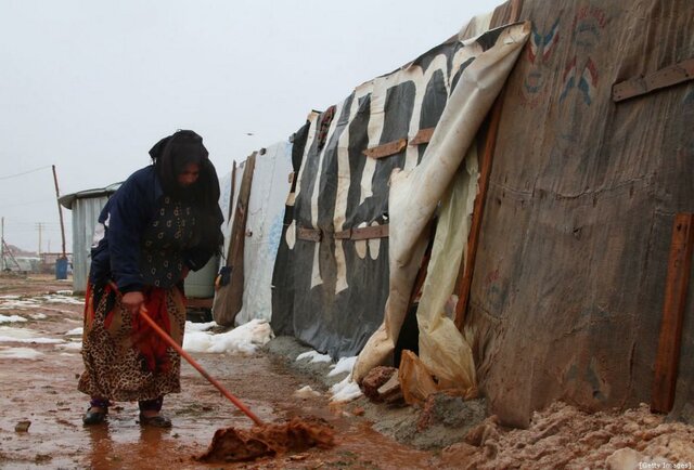 آوارگی پناهندگان سوری در پی طوفان لبنان