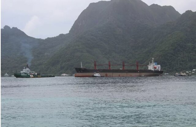 کشتی توقیفی کره شمالی به ساموآی آمریکا منتقل شد
