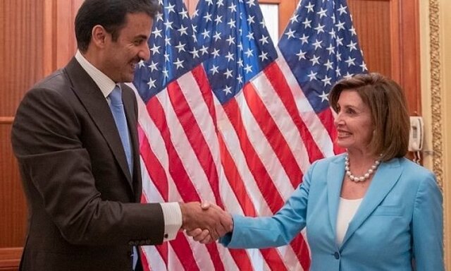 دیدار امیر قطر با مدیر سیا و نانسی پلوسی