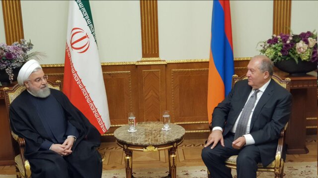 روحانی با رئیس جمهوری ارمنستان دیدار کرد