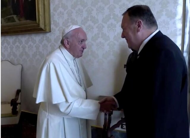 پامپئو با پاپ فرانسیس دیدار کرد