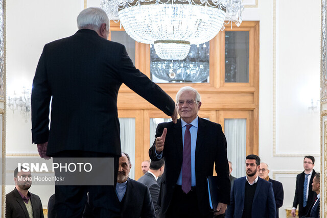 دیدار مسئول سیاست خارجی اتحادیه اروپا با محمدجواد ظریف