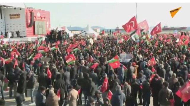 مردم ترکیه‌ در اعتراض به “معامله قرن” تظاهرات کردند