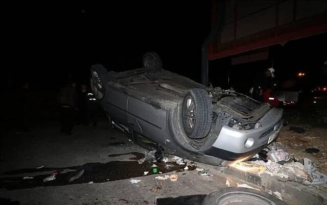 یک کشته و دو مصدوم بر اثر واژگونی خودروی سواری
