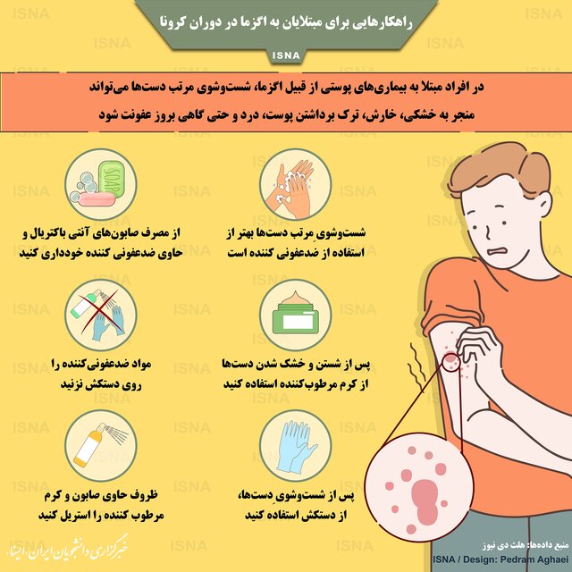 اینفوگرافیک / راهکارهایی برای مبتلایان به اگزما در دوران کرونا