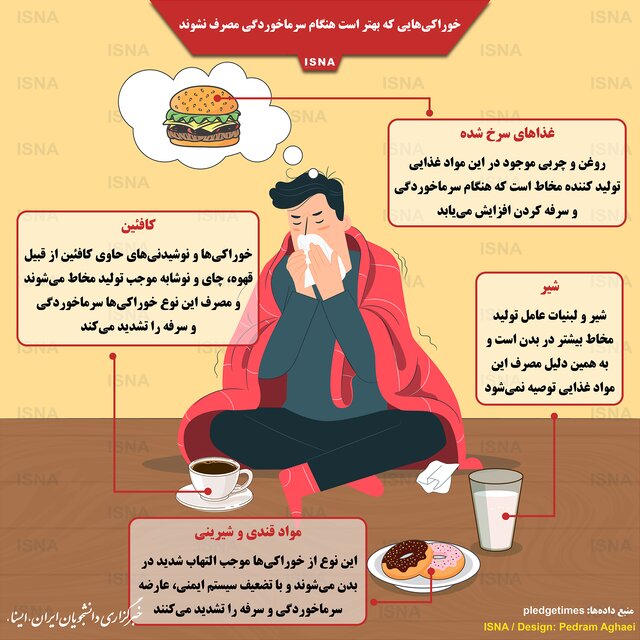 اینفوگرافیک / خوراکی‌هایی که بهتر است هنگام سرماخوردگی مصرف نشوند