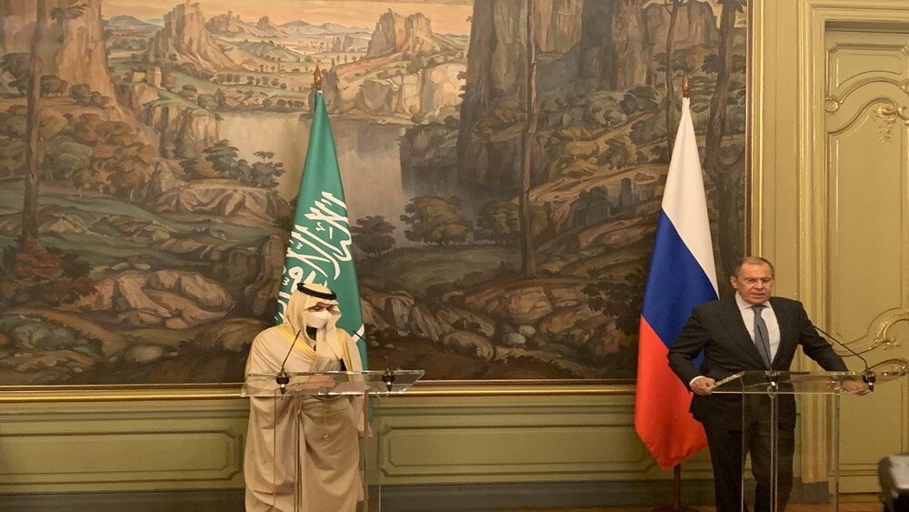 کنفرانس مطبوعاتی لاوروف و وزیر خارجه عربستان