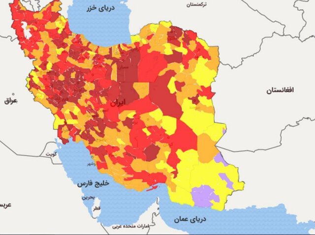 وضعیت کرونا در ۱۶ استان / افزایش بیش از ۴۰ درصدی مرگ‌ها در تهران