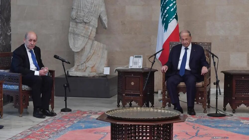 دیدار وزیرخارجه فرانسه با رئیس جمهور لبنان