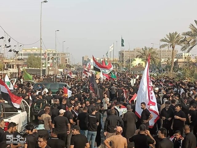 تظاهرات هزاران تن از حامیان چارچوب هماهنگی در بغداد