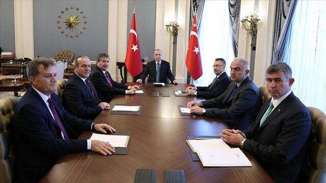 دیدار اردوغان با نخست وزیر قبرس ترک‌نشین