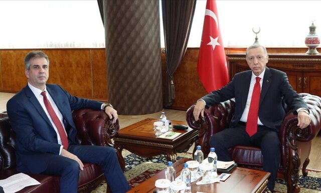 دیدار و گفت‌وگوی وزیر خارجه رژیم صهیونیستی با رجب طیب اردوغان