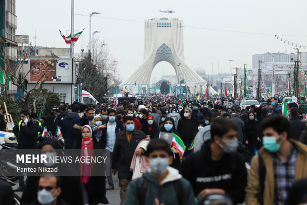 راهپیمایی یوم الله ۲۲ بهمن تا دقایقی دیگر آغاز می‌شود