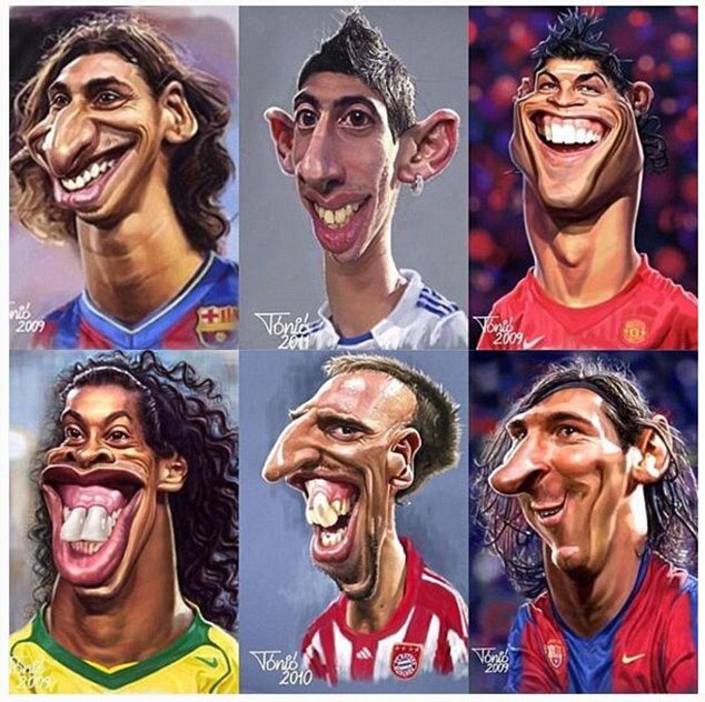 کاریکاتورهای فوتبالیست‌های مشهور جهان + تصاویر