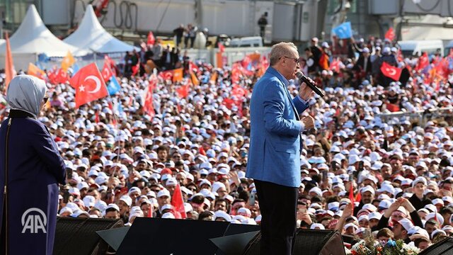 اردوغان: در میتینگ انتخاباتی استانبول، ۱.۷ میلیون نفر شرکت کردند