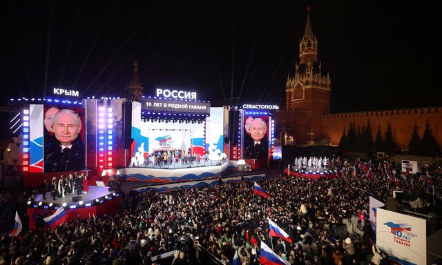 حضور پوتین در جشن پیوستن دوباره کریمه به خاک روسیه